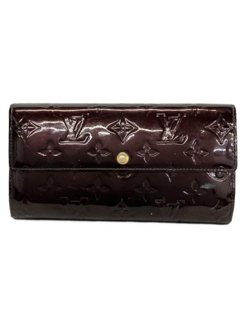 Louis Vuitton Wallet Monogram Vernis Portefeuille Sarah Amarante Leather